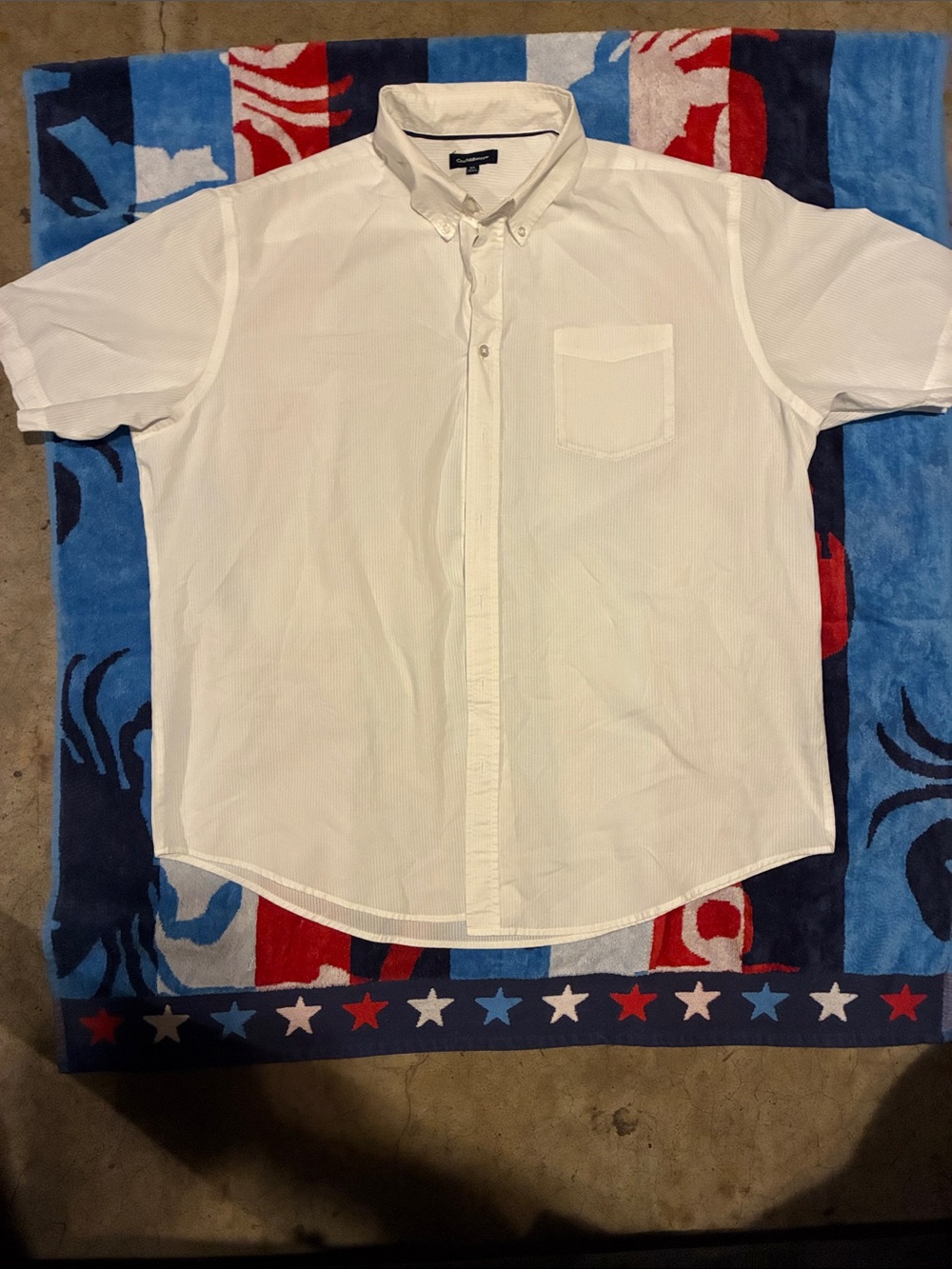 croft & barrow White Short-Sleeve Button-Down Shirt